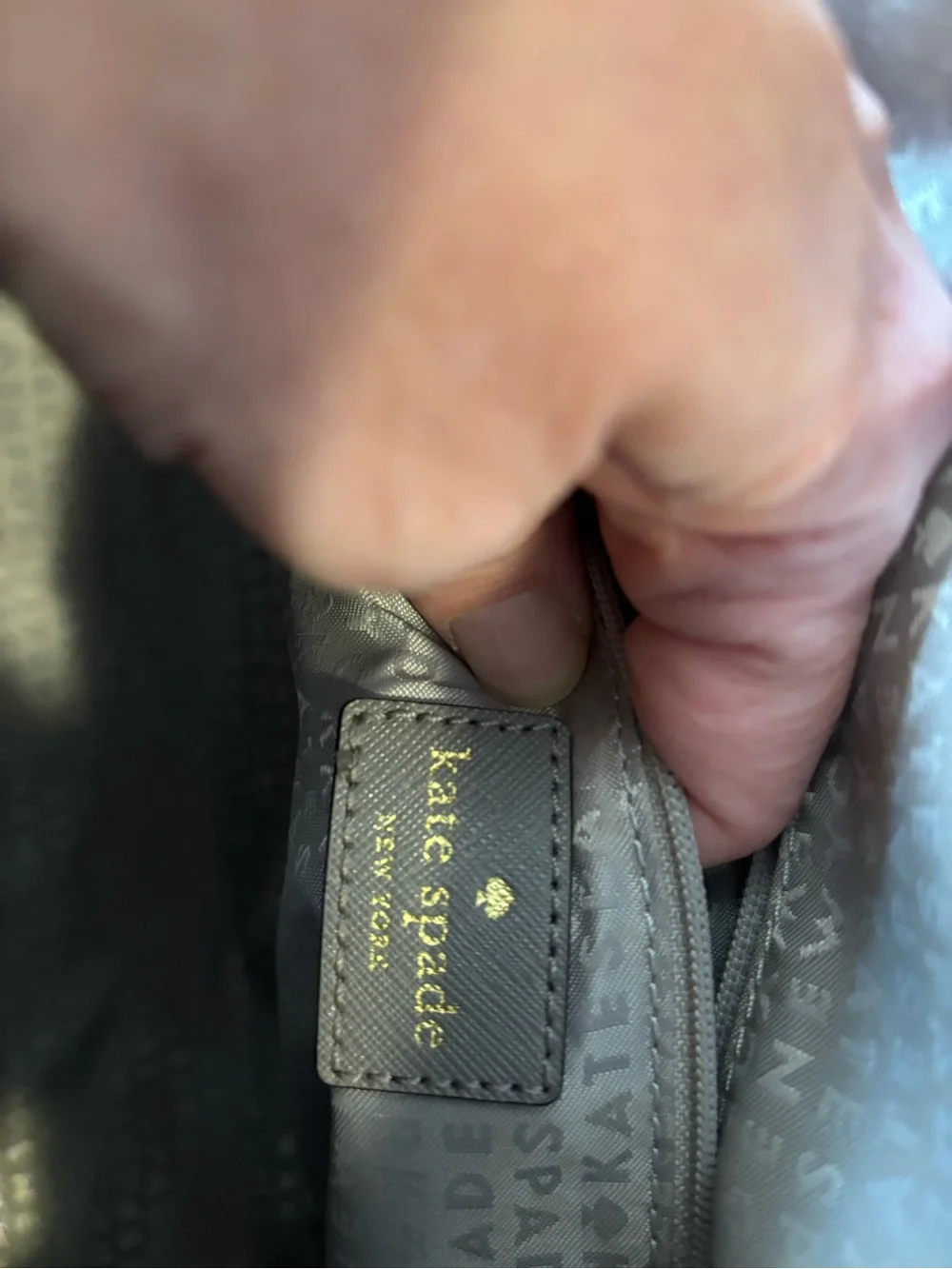 kate spade Gray Dome Satchel with Removable Strap and Gold Hardware